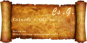 Csiszár Géza névjegykártya