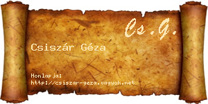 Csiszár Géza névjegykártya