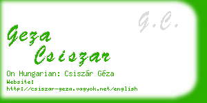 geza csiszar business card