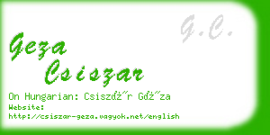 geza csiszar business card